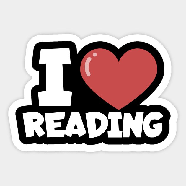 Bookworm i love reading Book Sticker TeePublic